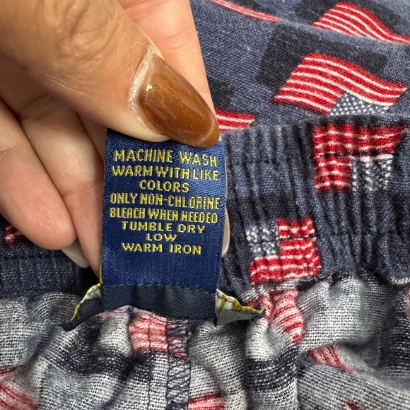 Men's Club Room Charter Club Medium Pajama pants w/American Flag print cotton - Picture 10 of 10